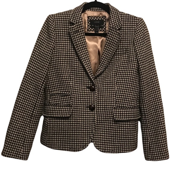J. CREW Houndstooth Schoolboy Blazer Size 2